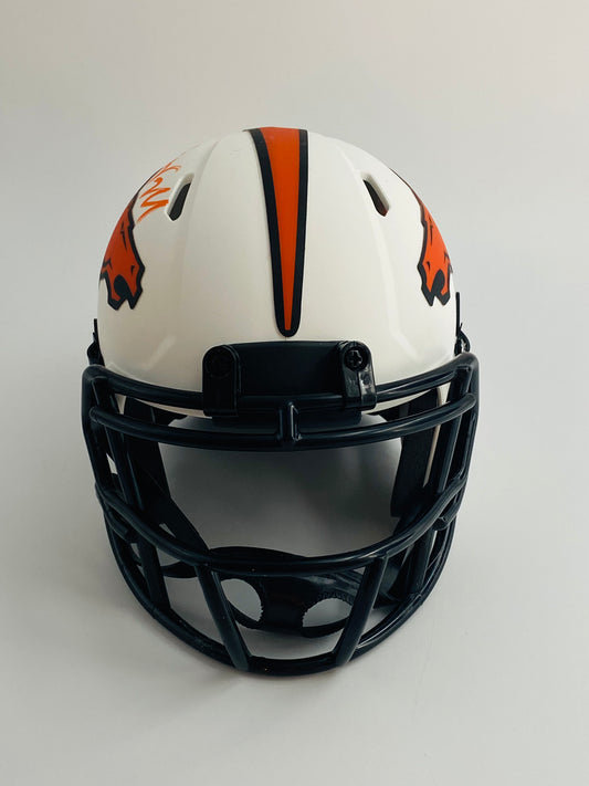 Javonte Williams Signed Broncos Lunar Eclipse Alternate Speed Mini Helmet (Beckett )